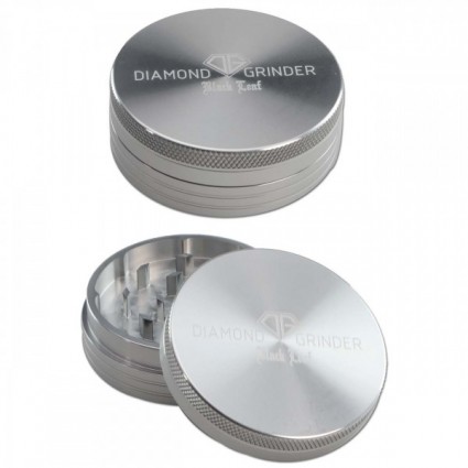 Black Leaf Diamond Al Grinder 2-part Silver